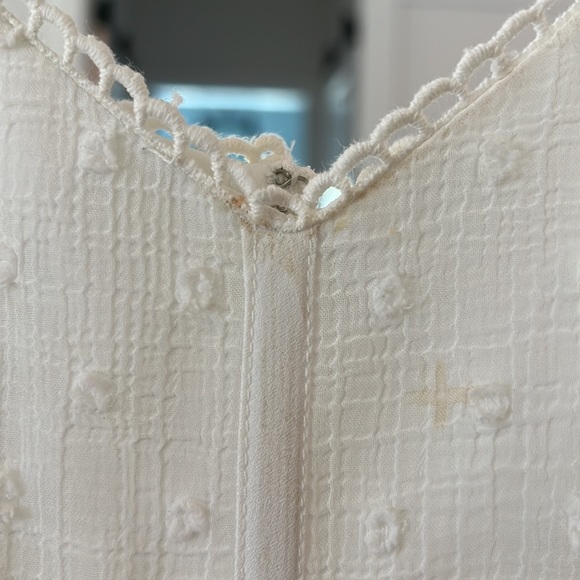 Fame & Partners White Tiered Dress with Sheer Bodice Small - Picture 4 of 6